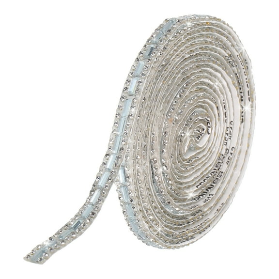 Uxcell 3 Yard 7mm Self Adhesive Crystal Rhinestone Diamond Ribbon Bling Rhinestones Stickers for Crafts  White