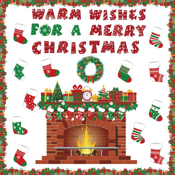 Juego de tablones de anuncios navideños HIQINLUG para decoración de chimenea, 60 x 48 cm