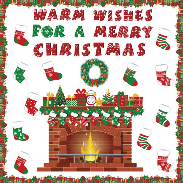 Juego de tablones de anuncios navideños HIQINLUG para decoración de chimenea, 60 x 48 cm