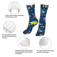 thumbnail image 3 of Xecao Dinosaur In Space Print Fashion No Heel Casual Crew Socks Cushioned Breathable for Men Women - Moisture wicking,Not easy to fade Suitable for daily, 3 of 7