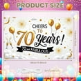 thumbnail image 2 of Gold Balloons 70th Birthday Banner Golden Fireworks Cheers to 70 Years Display Star Pattern Black Text 70 and Fabulous Backdrop for 70th Birthday Party Anniversary Celebration Milestone Party, 2 of 3