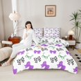 thumbnail image 4 of Homewish Kawaii Bowtie Bedding Comforter Set 2pcs for Teens Female Adults,Cow Print Twin Comforter Sets Microfiber,Dreamy Princess Breathable Bedding Set,Lightweight Room Decor,Reversible, 4 of 8