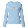 thumbnail image 2 of Gibobby Sudadera mujer Sudadera de forro polar de gran tamaño con cuello redondo y manga larga con hombros caídos(Azul claro,G), 2 of 4