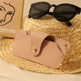 thumbnail image 6 of Anti-pressure Sunglasses Storage Bag Snap Button Glasses Bag with Keychain PU Leather Travel Sunglasses Case Reading Glasses Pouch Protective Cover, 6 of 8