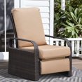 thumbnail image 3 of JP Outdoor Indoor Outdoor Durable Hand-woven Wicker Recliner Chair with Fade Resistant Cushion, Khaki, 3 of 16
