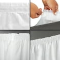 thumbnail image 6 of Juvale Rectangular Plastic Table Skirt - Wedding & Baby Shower Decor Ruffle Table Skirts - Easy Adhesive Installation & Outdoor Use Plastic Skirting - Pack of 6, 29 in H x 14 Ft L, White, 6 of 8