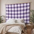 thumbnail image 3 of Purple Checkered Large Tapestry for Bedroom Wall Hanging Tapestry, Farmhouse Buffalo Plaid Ceiling Backdrop Tapestries Poster Blanket Wall Decor for Teens Room Living Room Dorm 85" x 90", 3 of 8