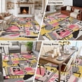 thumbnail image 6 of 6x9 Washable Area Rug, Abstract Art Non-Slip Large Rectangle Rug for Living Room Dining Room, Pink and Yellow Collage Art Torn Paper Pieces Indoor Floor Mat for Home Decor, 6 of 9