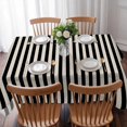 thumbnail image 3 of Black Striped Table Cloth Waterproof Tablecloths, Modern Simple Farmhouse Beige Vintage Tablecloth Dining Table Cover for Kitchen Party Tabletop Outdoor, Rectangle Tablecloth 52x70 Inch, 3 of 9