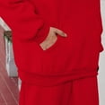thumbnail image 3 of Pyhlmscde Womens 2 Outfits Hoodie Sweatsuit Sets Oversized Sweatshirt Baggy Fall Fashion Sweatpants with Pockets, Lounge Sets for Women, Two Piece Sets for Women Red S, 3 of 7