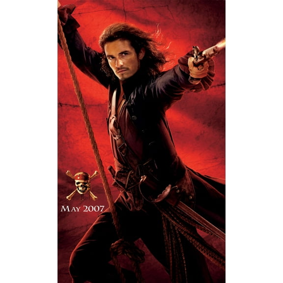 Pirates Of The Caribbean Orlando Bloom Movie Poster 12x16 Print on Metal Sign 12in x 16in Square Adults Poster Time