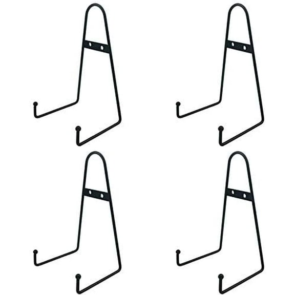 Artliving 8 Inch Large Black Metal Wall Mount Display Easel Plate Hanger Vertical Plate Stand Holders Picture Frame Stand for Wall