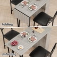 thumbnail image 3 of Ourlova Dining Table Set for 2 Expandable Kitchen Bar Table and Chairs for 2 3 Piece Counter Height Top Dining Table Set with Upholstered Chairs Storage for Small Space Grey, 3 of 8