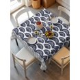 thumbnail image 2 of Navy Blue Pine Leaves Suqare Tablecloth - 54 x 54 Inch, Abstract Art Geometric Gray Plaid Waterproof & StainResistant Tablecloth, Washable Oil-proof Table Cover for Dining/Party/Wedding/Buffet, 2 of 9