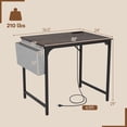 thumbnail image 4 of Giantex 32 Inch Computer Desk, Modern Writing Desk, Home Office Workstation Table w/Heavy-Duty Metal Frame & Charging Station, Rustic Brown, 4 of 8
