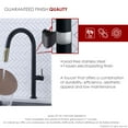 thumbnail image 6 of Stylish 17 ¼" Ht Single Handle Matte Black & Gold Pull Down Kitchen Faucet K-141NG, 6 of 11