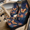 thumbnail image 3 of Xoenoiee Butterfly Rose Flower Print PU Leather Car Accessories Set, Anti-Slip Auto Seat Covers for Front Seats, Waterproof Safety Shoulder Pad, Comfy Car Armrest Cover, 3 of 7