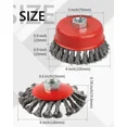 thumbnail image 2 of FABLE- 4 Wire Wheel Cup Brush For Angle Grinder 3 Pack Coarse Twisted Knotted Wire Wh, 2 of 5