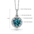 thumbnail image 4 of Gem Stone King 0.92 Ct Round London Blue Topaz and Diamond 14K White Gold Pendant, 4 of 4