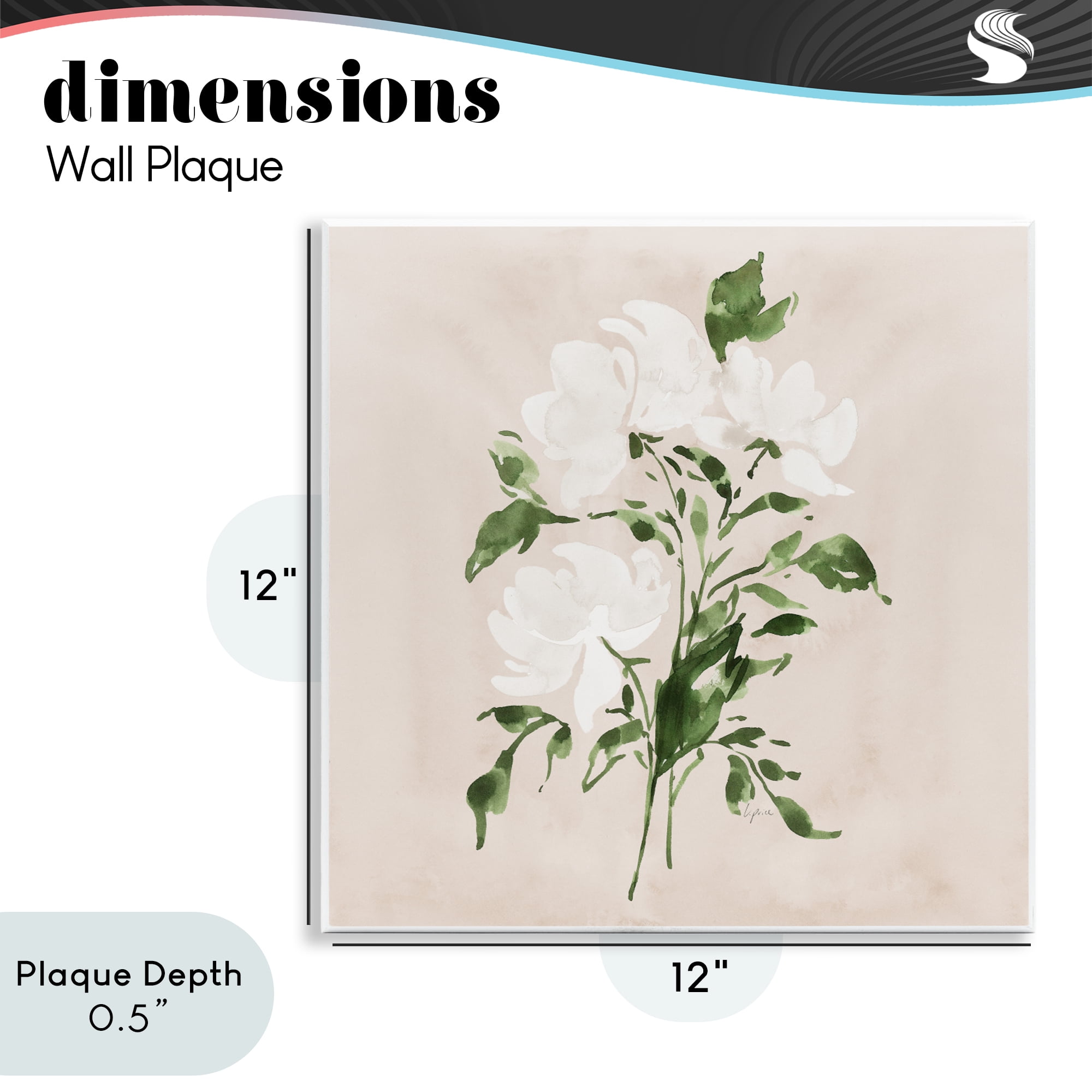 Stupell Industries White On Tan Blossom Wall Plaque Art, design by Lucille Price