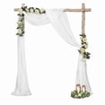 thumbnail image 2 of Nvzi Tela decorativa para arco de boda, pieza individual, 75 cm x 6 metros, cortina de gasa blanca, adecuada para ceremonias de boda, 1 pieza, 2 of 5