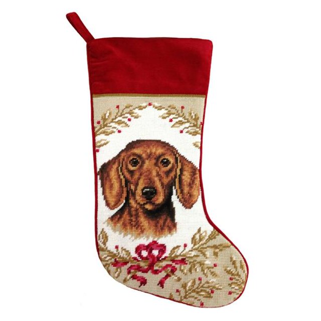123 Creations C970-17 Dachshund Needlepoint Stocking