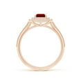 thumbnail image 2 of ANGARA Lab Grown 1 Ct Vintage Inspired Ruby Double Halo Engagement Ring for Women in 14K Rose Gold (Size-7x5mm) | July Birthstone, Anniversary, Jewelry Gift for Women | Lab-Grown Ruby Ring, 2 of 7