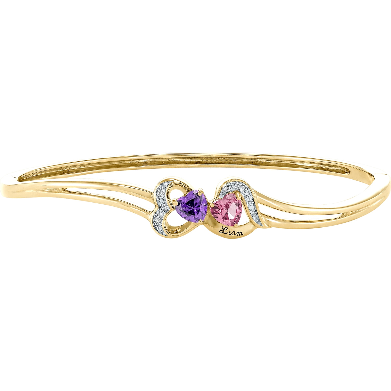 Personalized Family Jewelry Birthstone Women's Blaze Bracelet available in Sterling Silver, Gold over Silver, 10k and 14k Yellow and White Gold