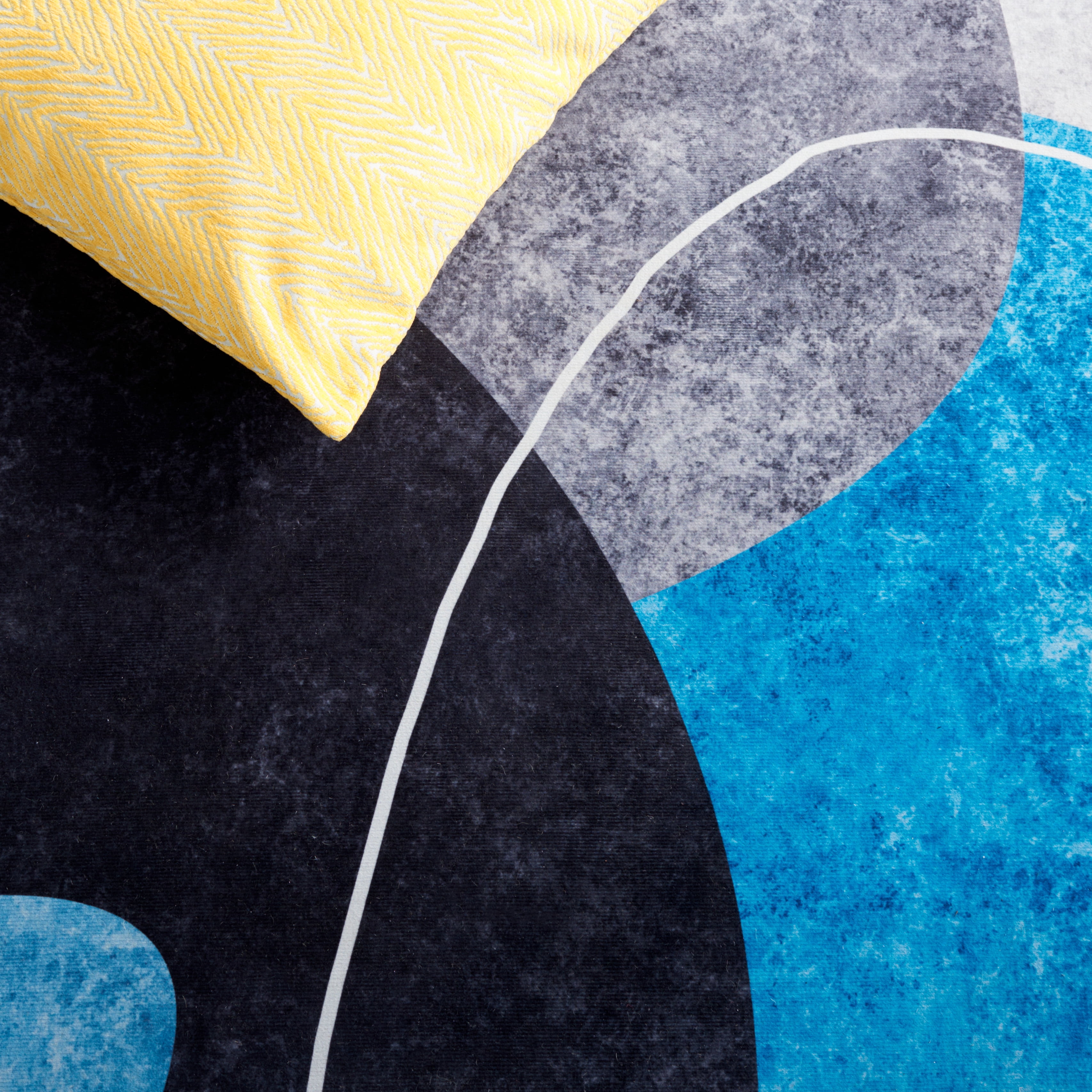 SAFAVIEH Tacoma Sophia Abstract Machine Washable Area Rug, Dark Grey/Turquoise, 10' x 14'