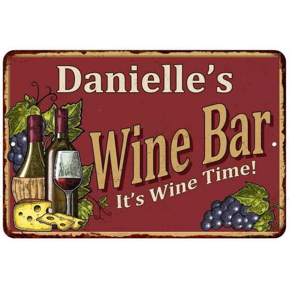 Danielle's Red Wine Bar Sign 8 x 12 High Gloss Metal 208120054151