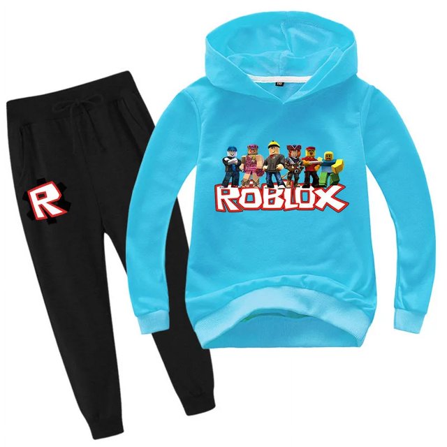 Roblox-Conjunto de ropa periférica para niños y niñas, Chaqueta de algodón, pantalones, 2 piezas, traje deportivo informal, regalos