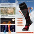 thumbnail image 3 of Calcetines de esquí Unenow de lana merino térmicos hasta la rodilla, 2 pares, 3 of 6