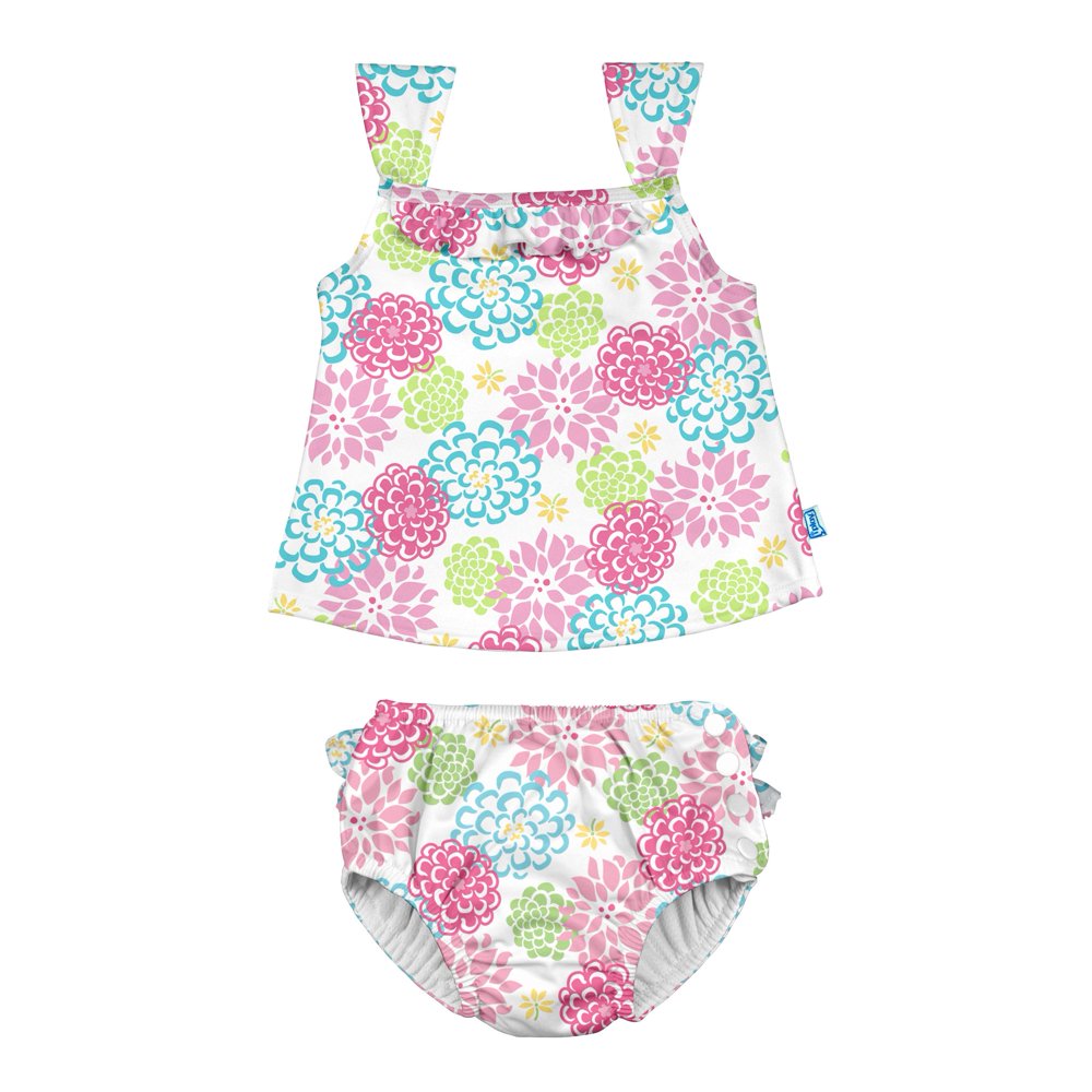 i play. i play. Baby and Toddler Girls Ruffle Tankini Swimsuit with