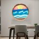 thumbnail image 1 of Novel Wood Wall Hanging Round Panel Hall Hallway Bar Front Door Window Pendants Wedding Halloween Decoration , Soledad Decoraciones colgantes de la pared, 1 of 7