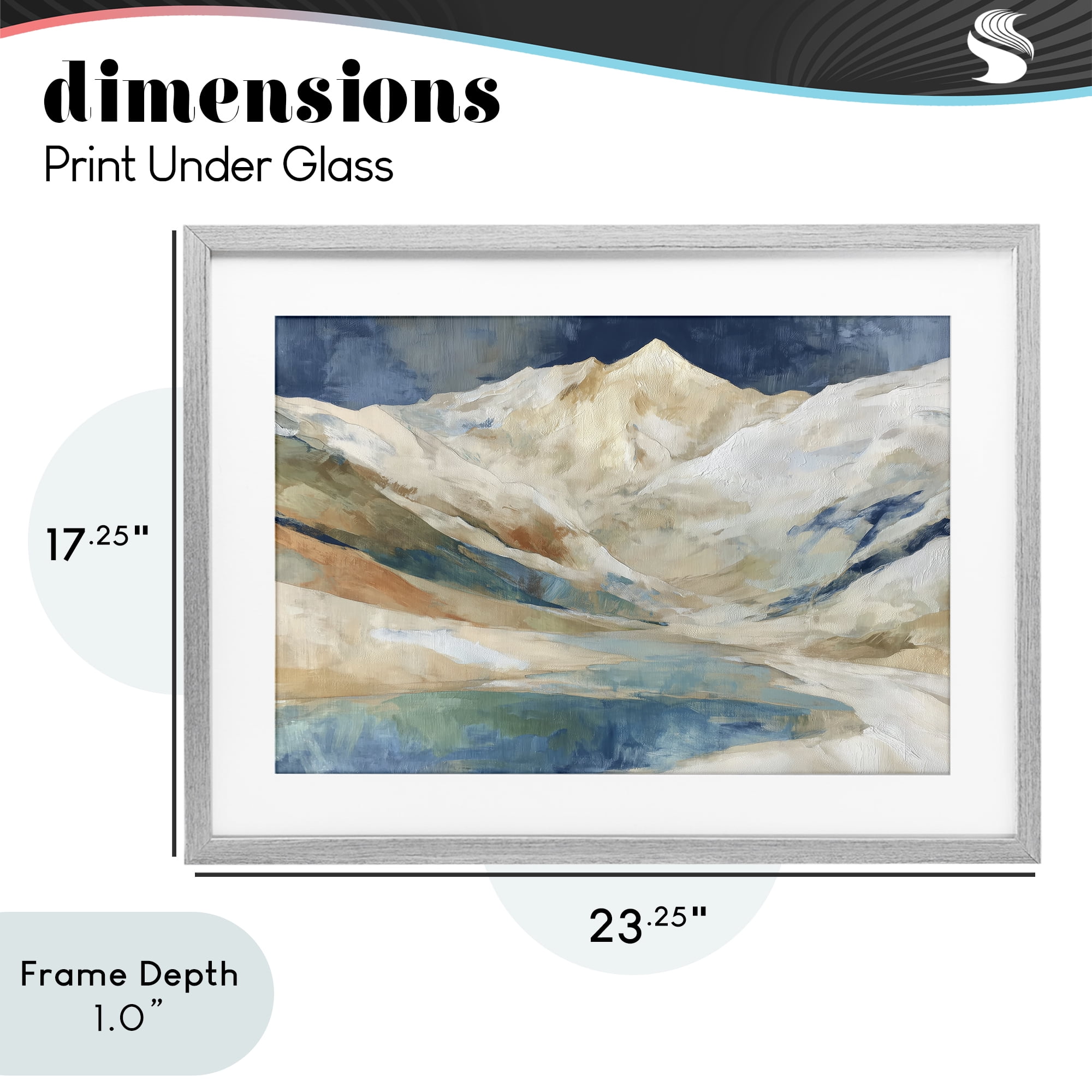Stupell Industries Glacial Valley in Alaska Range Gray Framed Print Under Glass, design by Chromatic Storm Studio
