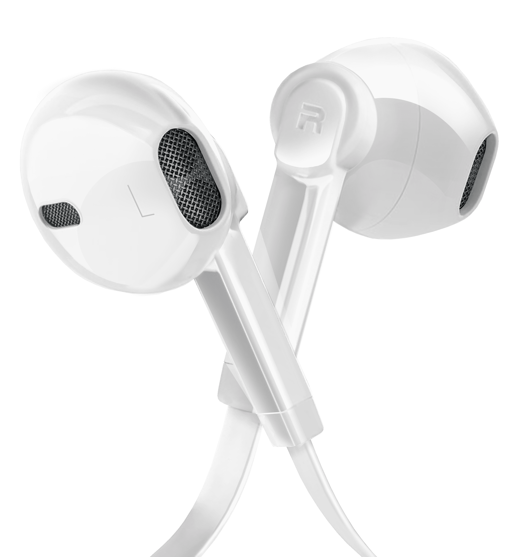 Headphones with Microphone Certified PowerStereo Flat Wired 3.5mm In