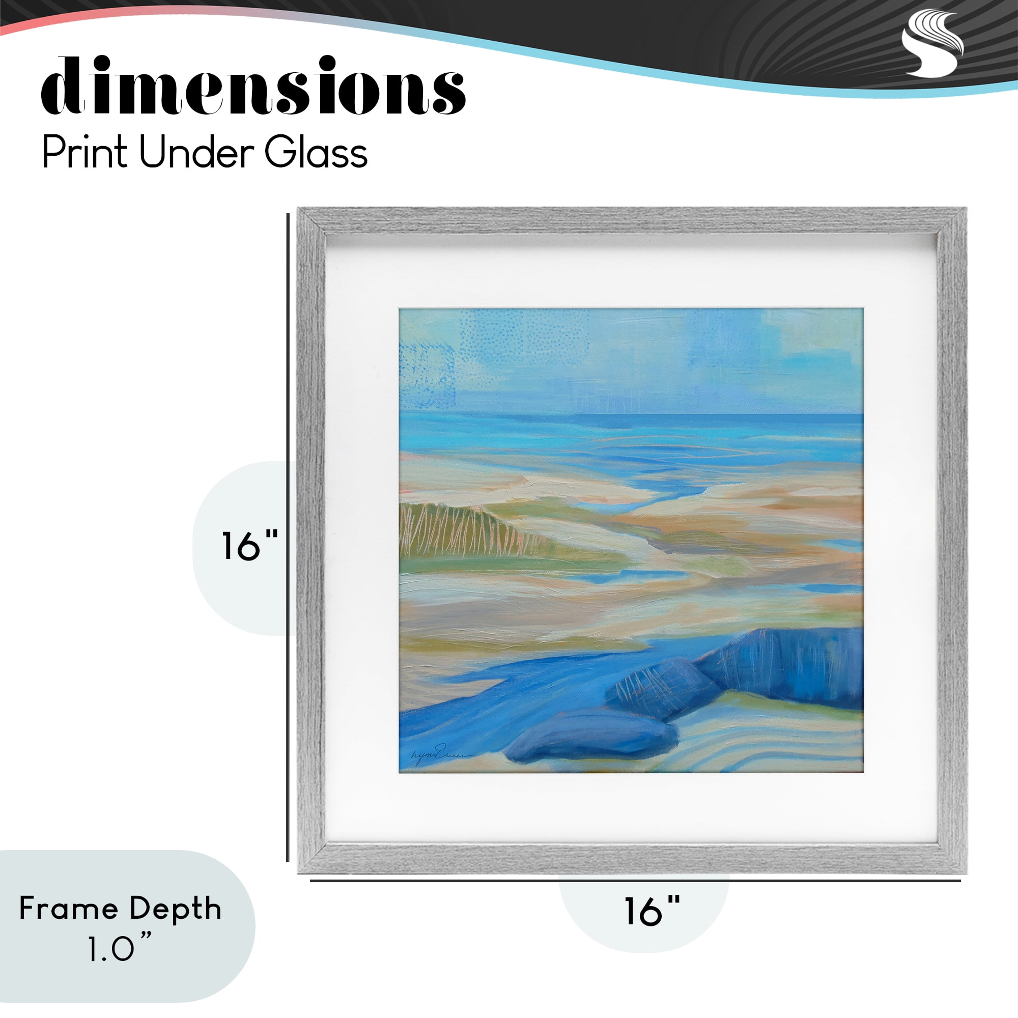 Stupell Industries Low Tide Azure Dunes Gray Framed Print Under Glass, design by Lynn Ericson Fine Art