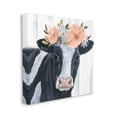 thumbnail image 3 of Pink Blossoms Cow Portrait Animals & Insects Graphic Art Gallery Wrapped Canvas Print Wall Art, 3 of 7