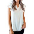 thumbnail image 1 of Blusa de verano, blusa para mujer, blusa sin mangas, blusa con cuello en V, compacta y ligera, 1 of 8
