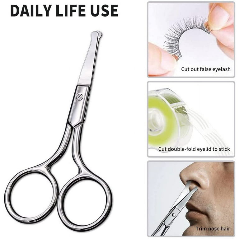 Coco's Closet Small Scissors for Grooming - Stainless Steel Straight Tip  Scissor for Hair Cutting – Beard, Ear, Eyebrows, Moustache, Nose Trimming