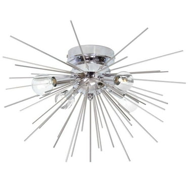 Belen Kox 4Lt Flush Mount, Silver & Polished Chrome Finish