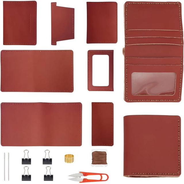 Kits de billetera DIY para hombre, modernos kits de billetera para tarjetas de crédito, herramientas clásicas de manualidades para hombre, kit de billetera hecha a mano. Regalos de billetera.