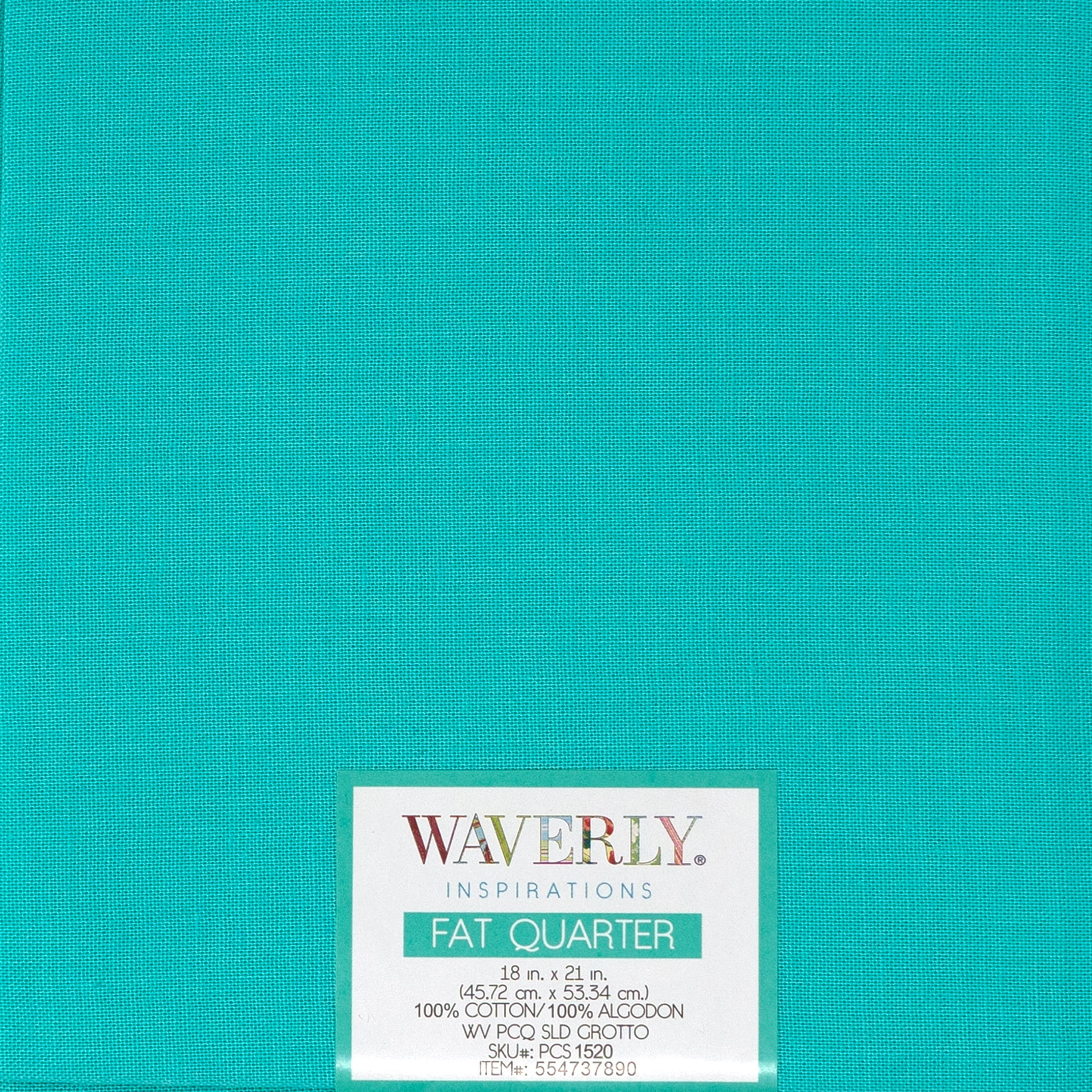 (4 pack) Waverly Inspirations Cotton 18" x 21" Fat Quarter Solid GROTTO Print Fabric, 1 Each