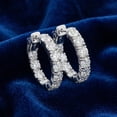thumbnail image 2 of Pompeii 4.40 Ct TW Diamond Inside Outside Hoops Vault Lock 14k White Gold Lab Grown 1", 2 of 2