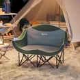thumbnail image 2 of Outsunny Double Camping Chair, Padded Camp Chair w/ Cup Holders, Dark Green, 2 of 10