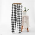 thumbnail image 3 of AWXNJUX Women's Long Fluffy Plush Thermal Flannel Pyjama Bottoms Winter Warm Cuddly Trousers Women's Checked Pyjama Trousers Fleece Pyjama Trousers With Pockets Casual Fleece Trousers (Gray,XL), 3 of 4