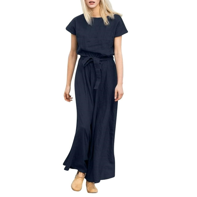Cathalem Robe Décontractée pour Femmes Printemps Été 2024 Tendance Élégante Col en V Croisé Floral Boho, Bleu m