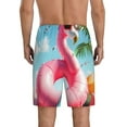 thumbnail image 5 of Cauagu Tropical Flamingo Pool Float Print Pajama Bottoms for Men Sleep Pajama Shorts Elastic Waistband Sleep Pajama Short Men's PJ Shorts -X-Large, 5 of 6