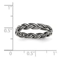 thumbnail image 2 of 925 Sterling Silver Solid Artisan Oxidized Polished Weave 3.5mm Womens Ring Size 8 Band Style-Ring for Women, 2 of 2
