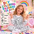 thumbnail image 4 of WOYY DIY Coloring Pajamas for Girls Dinosaur Long Sleeve Top Pants Kids PJ Set, Sizes 2-9, 4 of 5